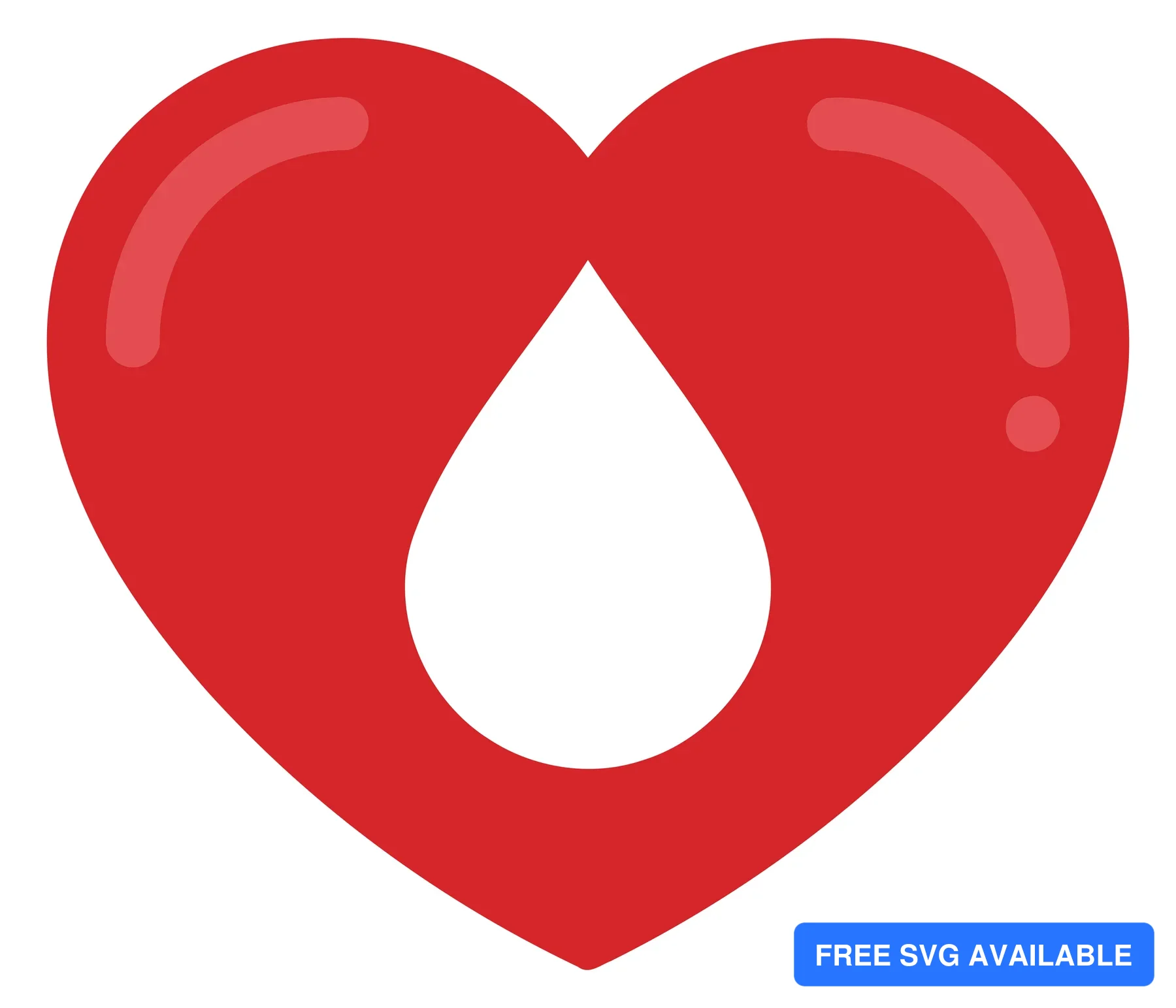 A red heart with a blood drop integrated inside, representing health and vitality