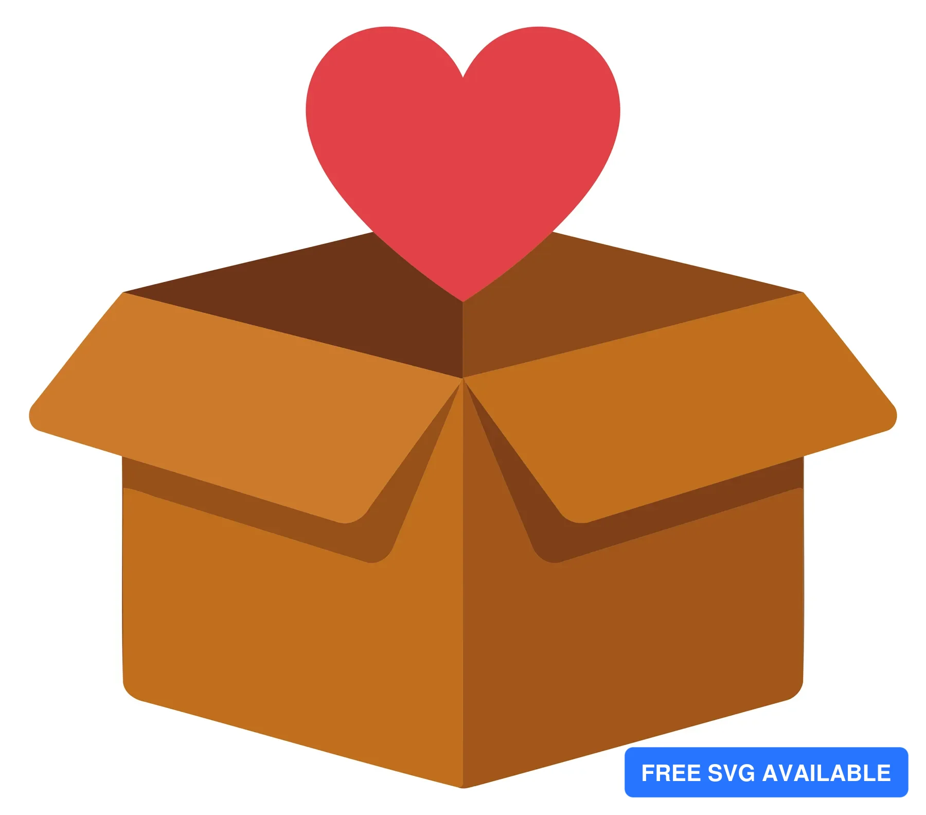 A red heart on top of an open gift box icon