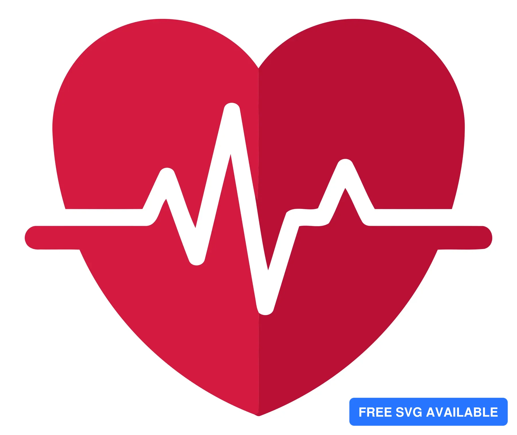 A red heart with a white ECG wave graphic inside
