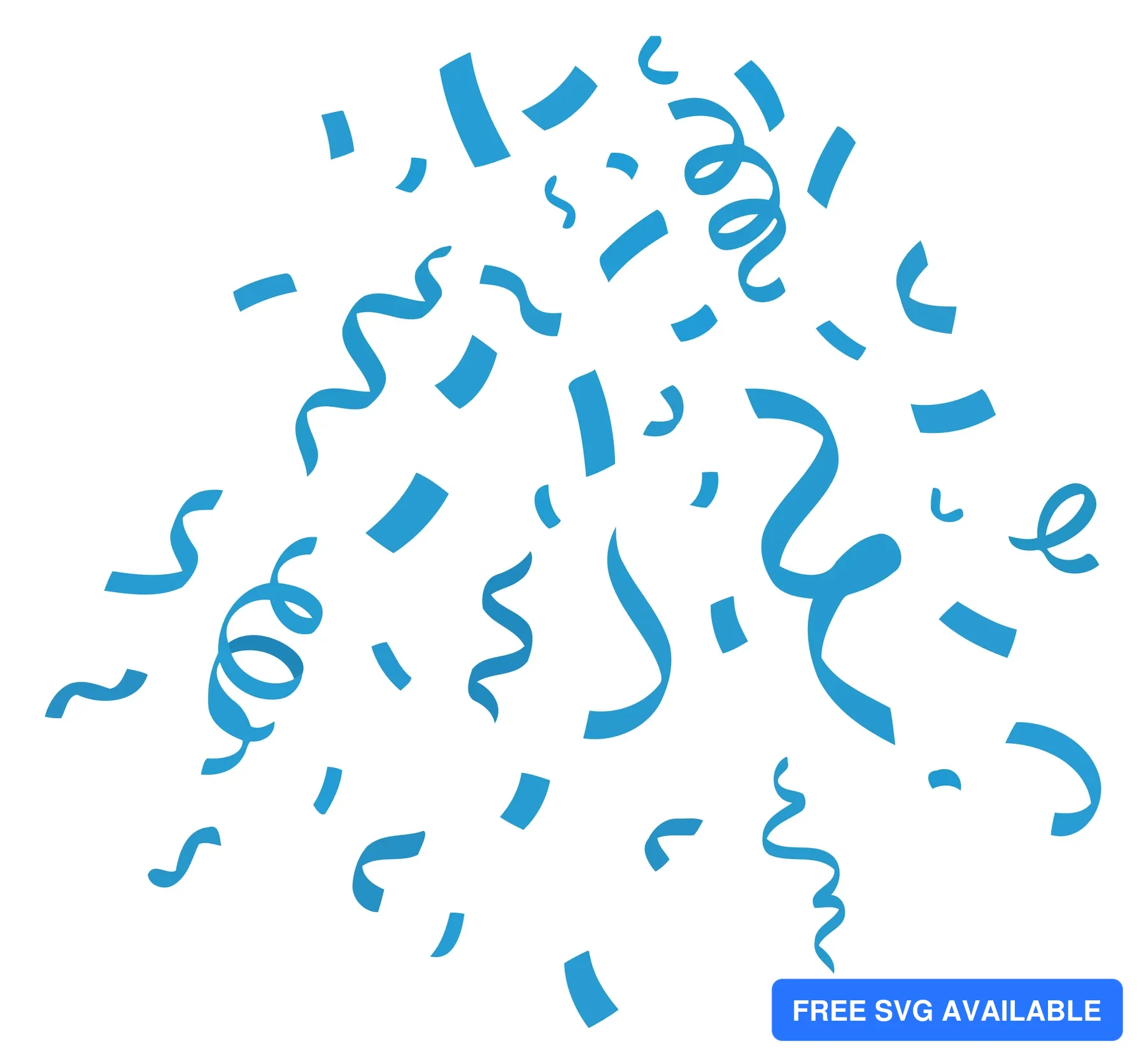 Abstract blue confetti streamers in wavy vector design