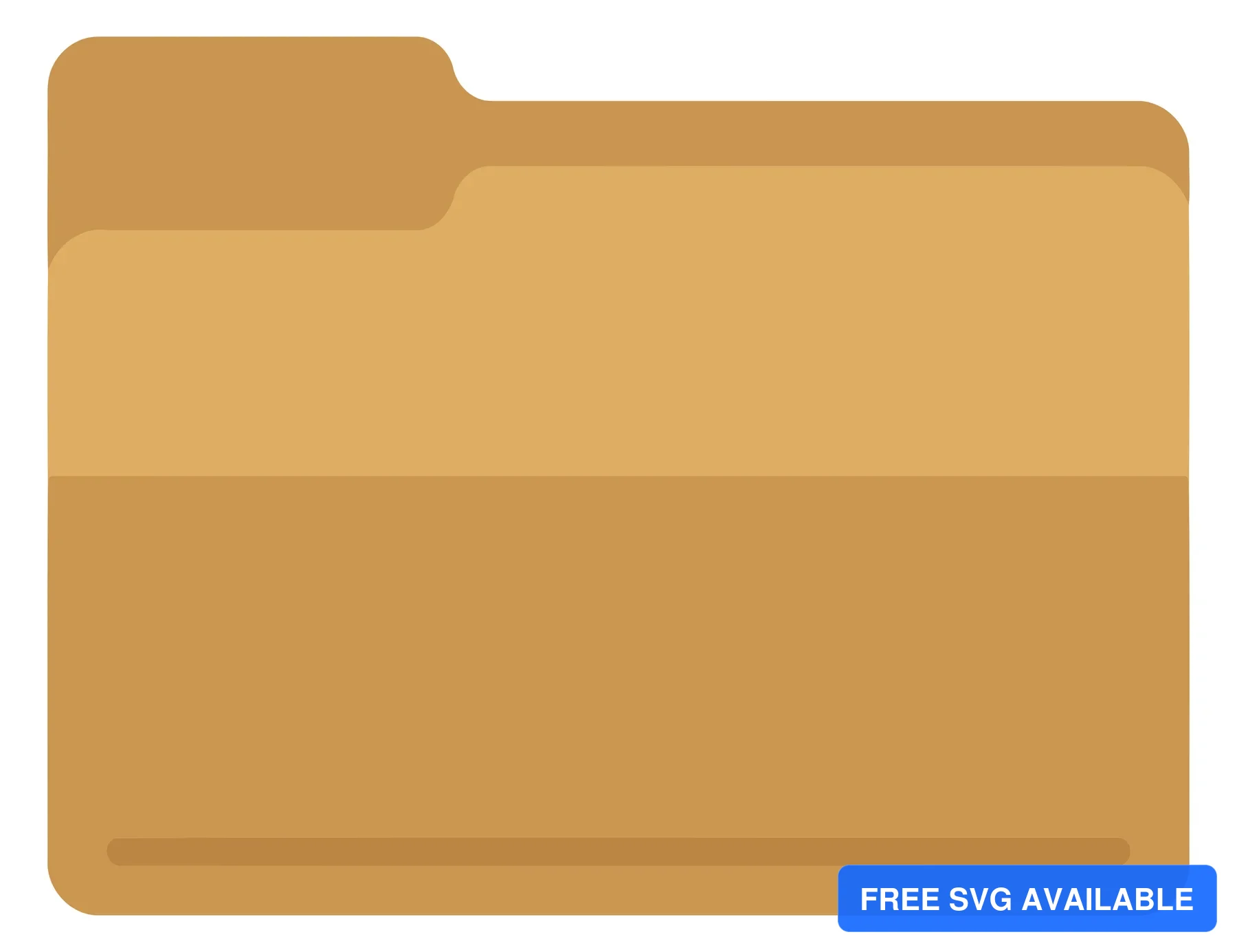 A minimalist open folder icon with a gradient design
