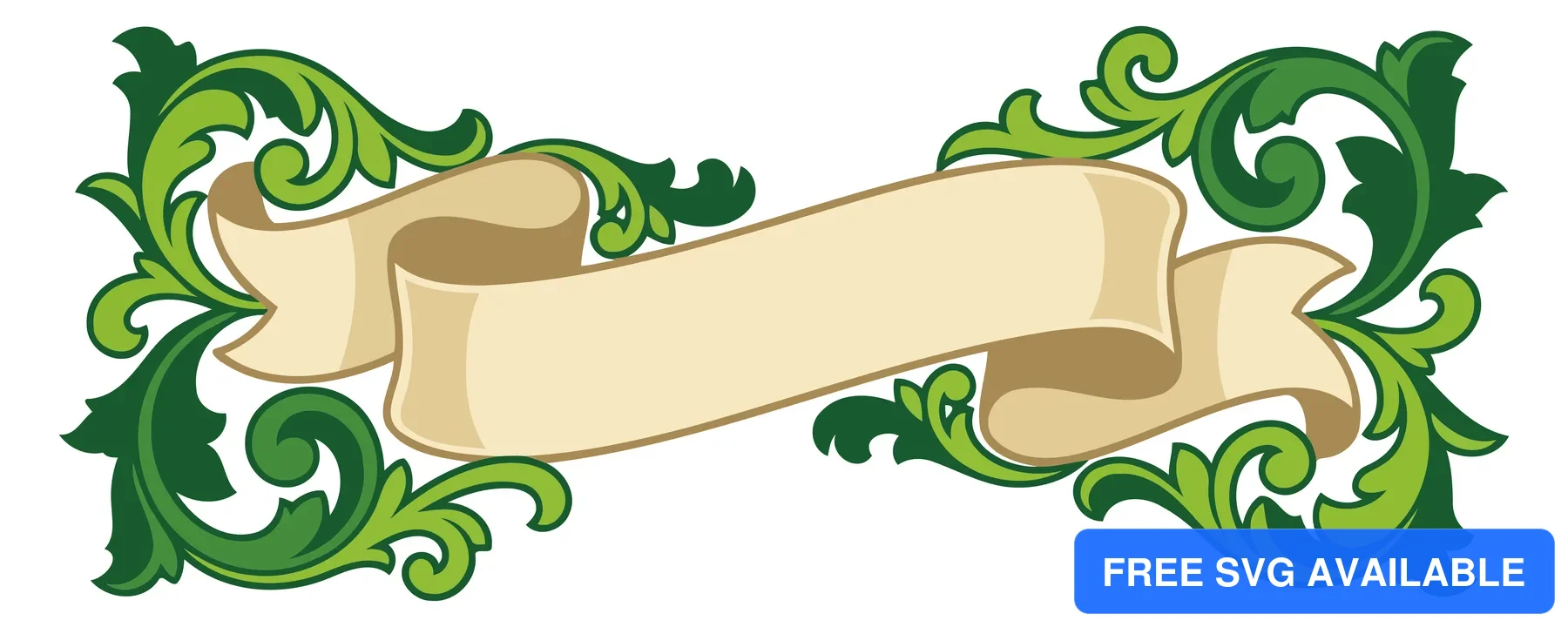 A decorative scroll with floral vine detailing in a stylish vector design