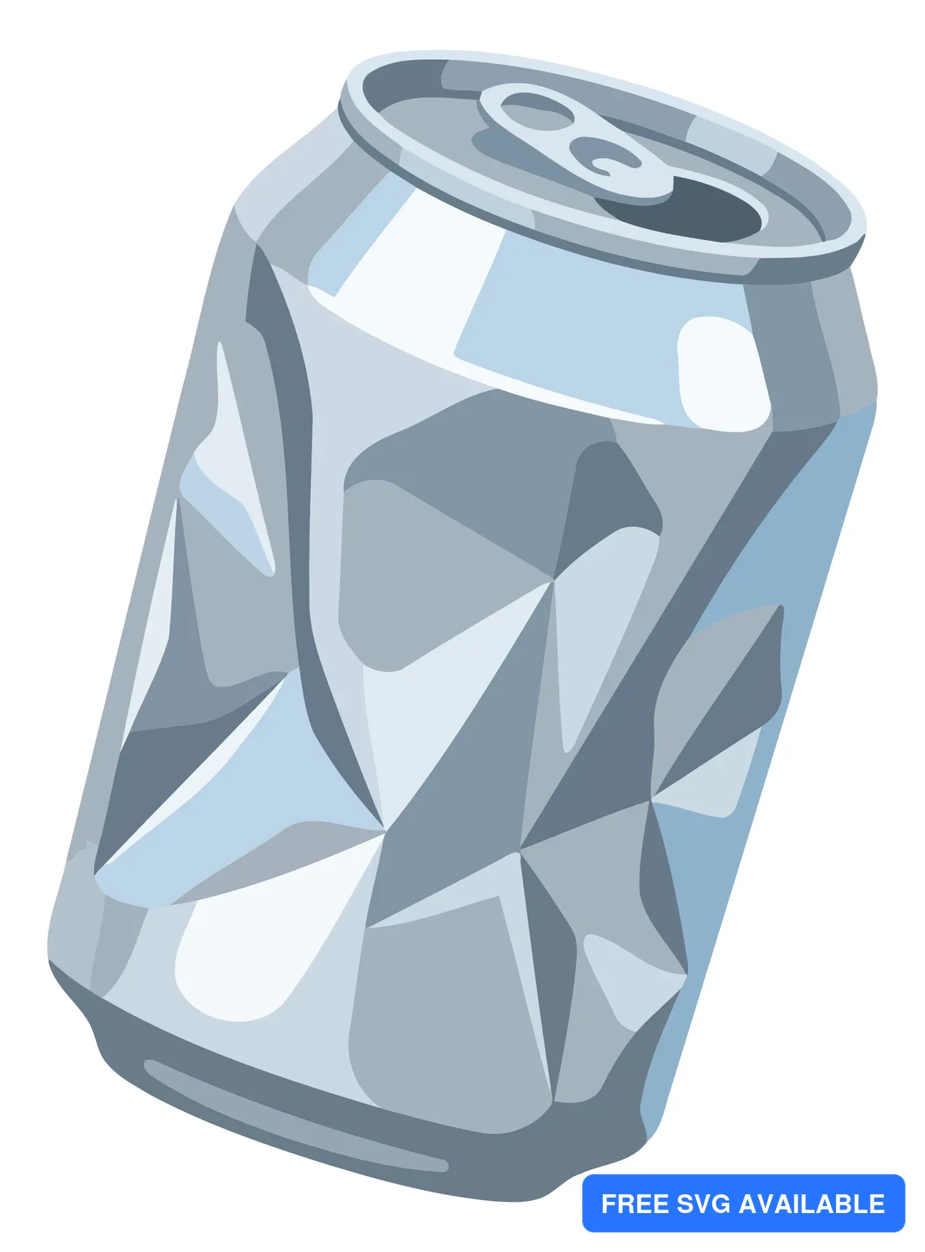 A stylized 3D can with a geometric ice-like texture