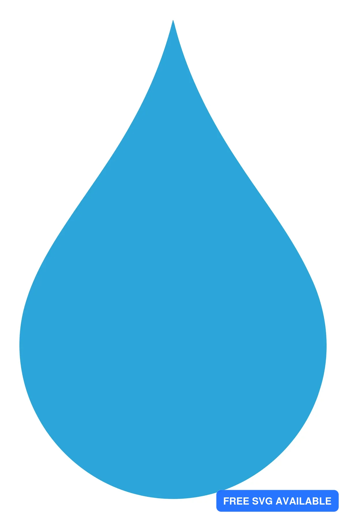 A blue teardrop shape illustration in a clean vector design