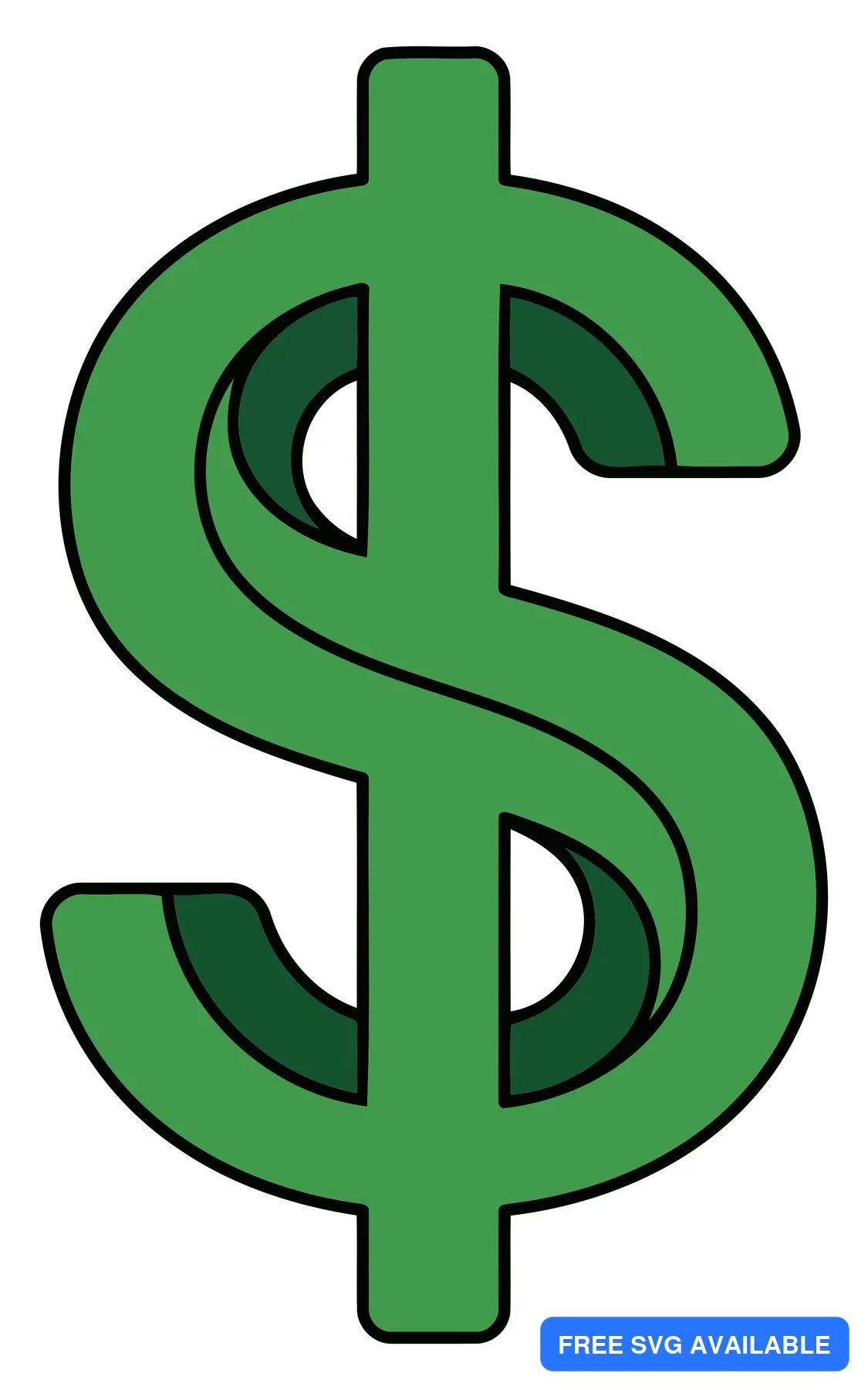 A stylized green dollar sign icon representing money and finance.