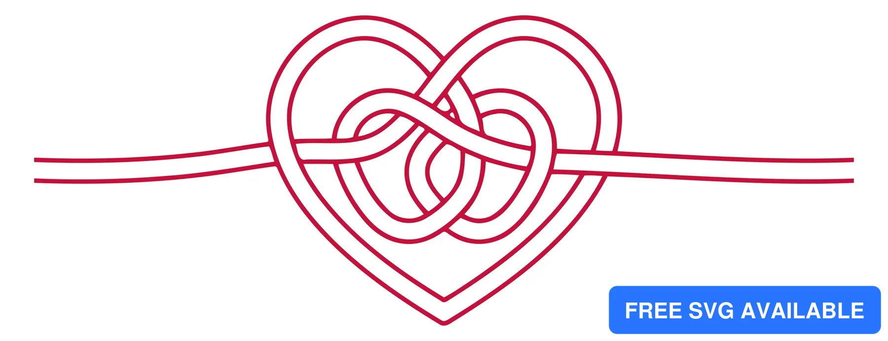 A minimalist vector illustration of a heart with a decorative knot intertwined around it
