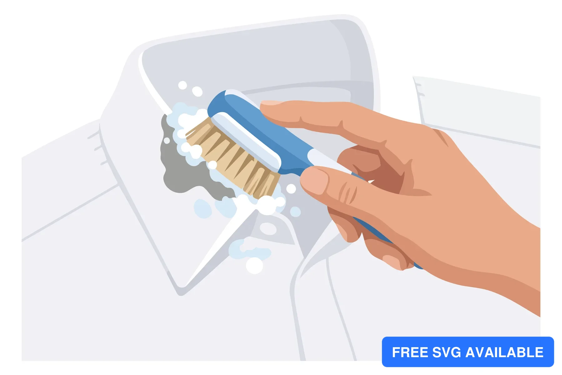 A hand holding an electric toothbrush brushing teeth in a bathroom setting