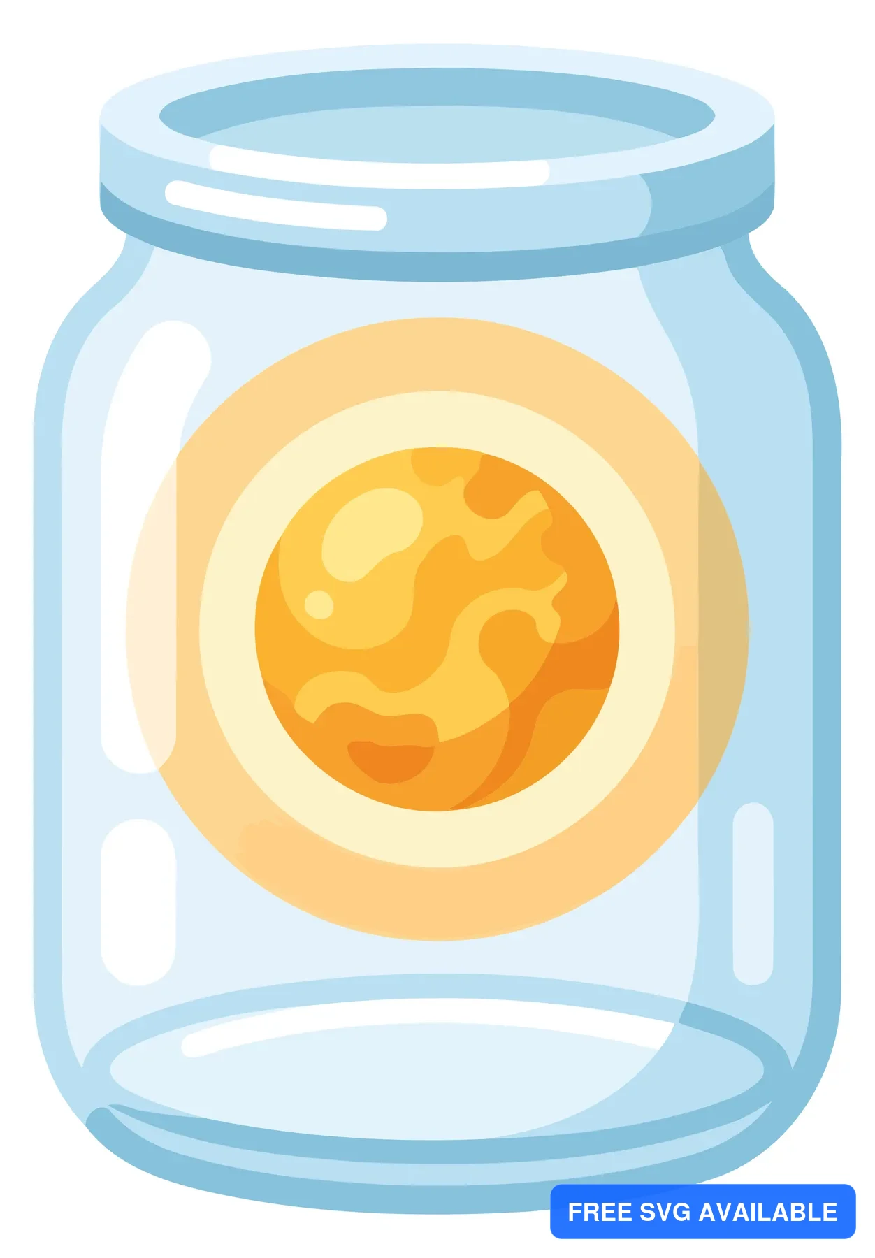 A decorative vector illustration of a jar with an abstract sun-like pattern inside