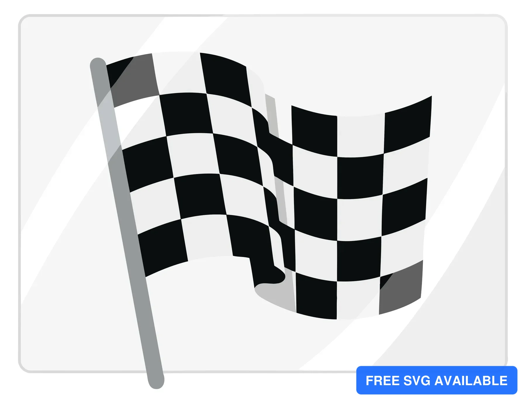 A checkered flag waving in a dynamic vector illustration