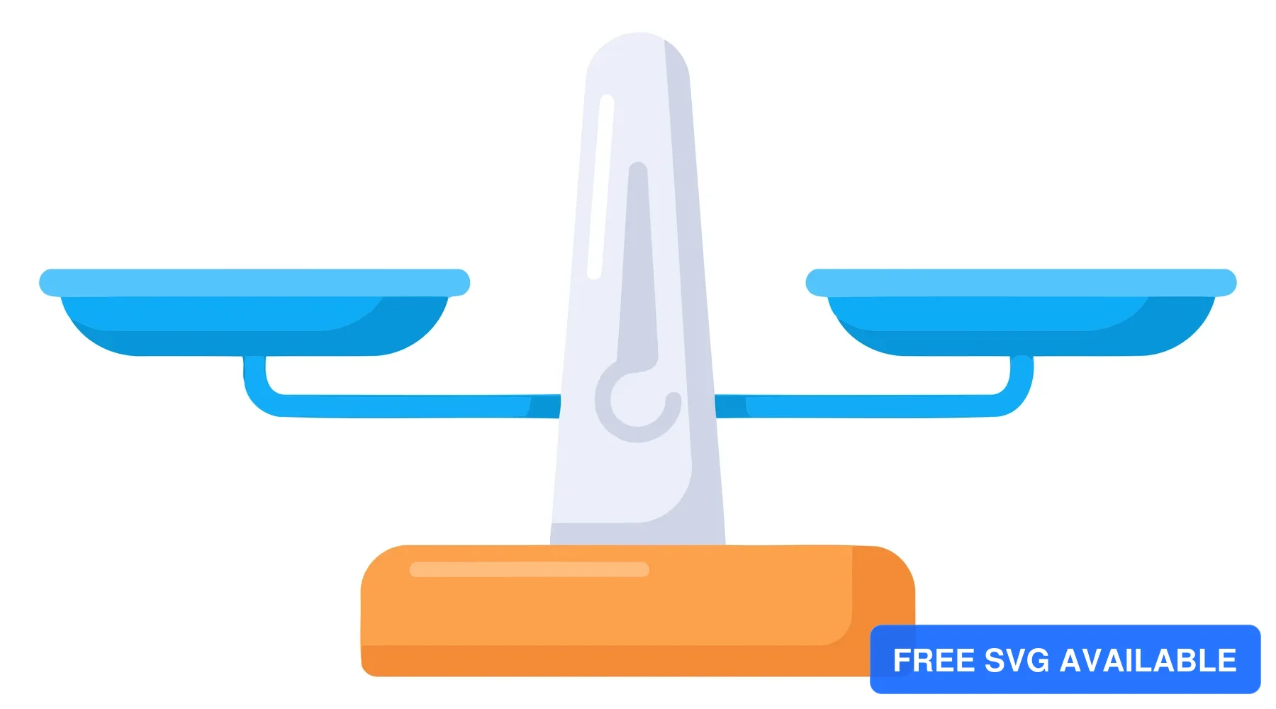 A balanced scale icon with blue pans and an orange base showing equality or equilibrium.