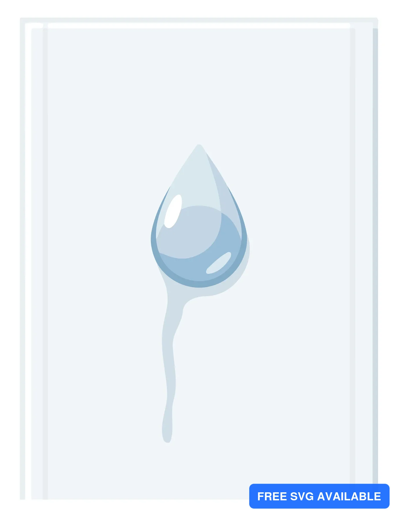 A minimalist water drop illustration with gradient shading