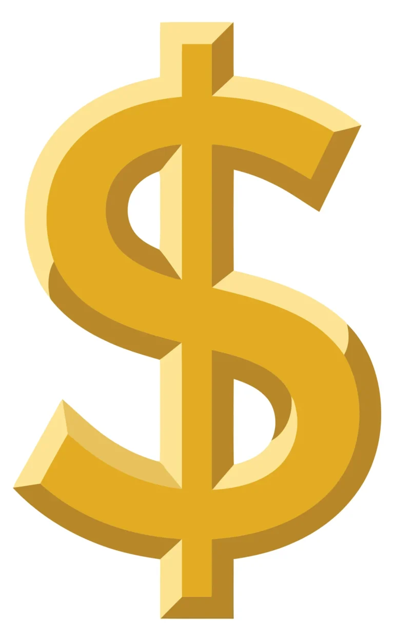 3D Gold Dollar Sign Symbol Vector Illustration