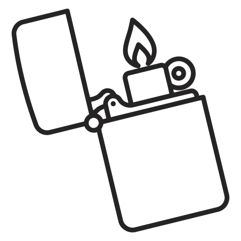 a lit lighter with an open metal cap