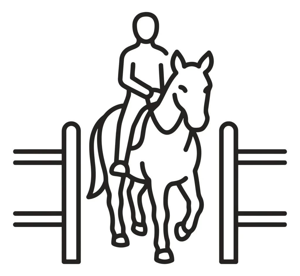 a person riding a horse through an open gate