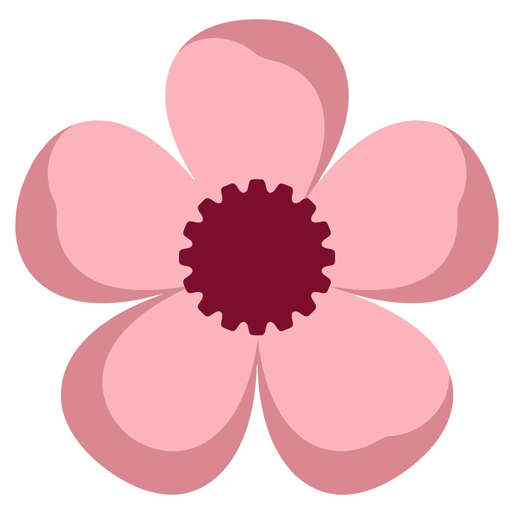 Stylized Pink Flower Icon with Dark Center