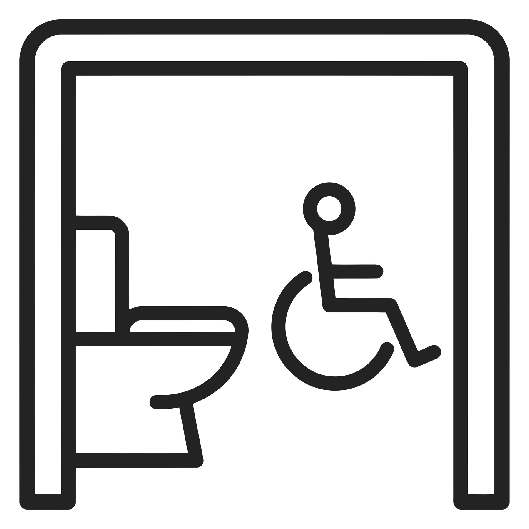 Accessible Restroom Icon for Wheelchair Users