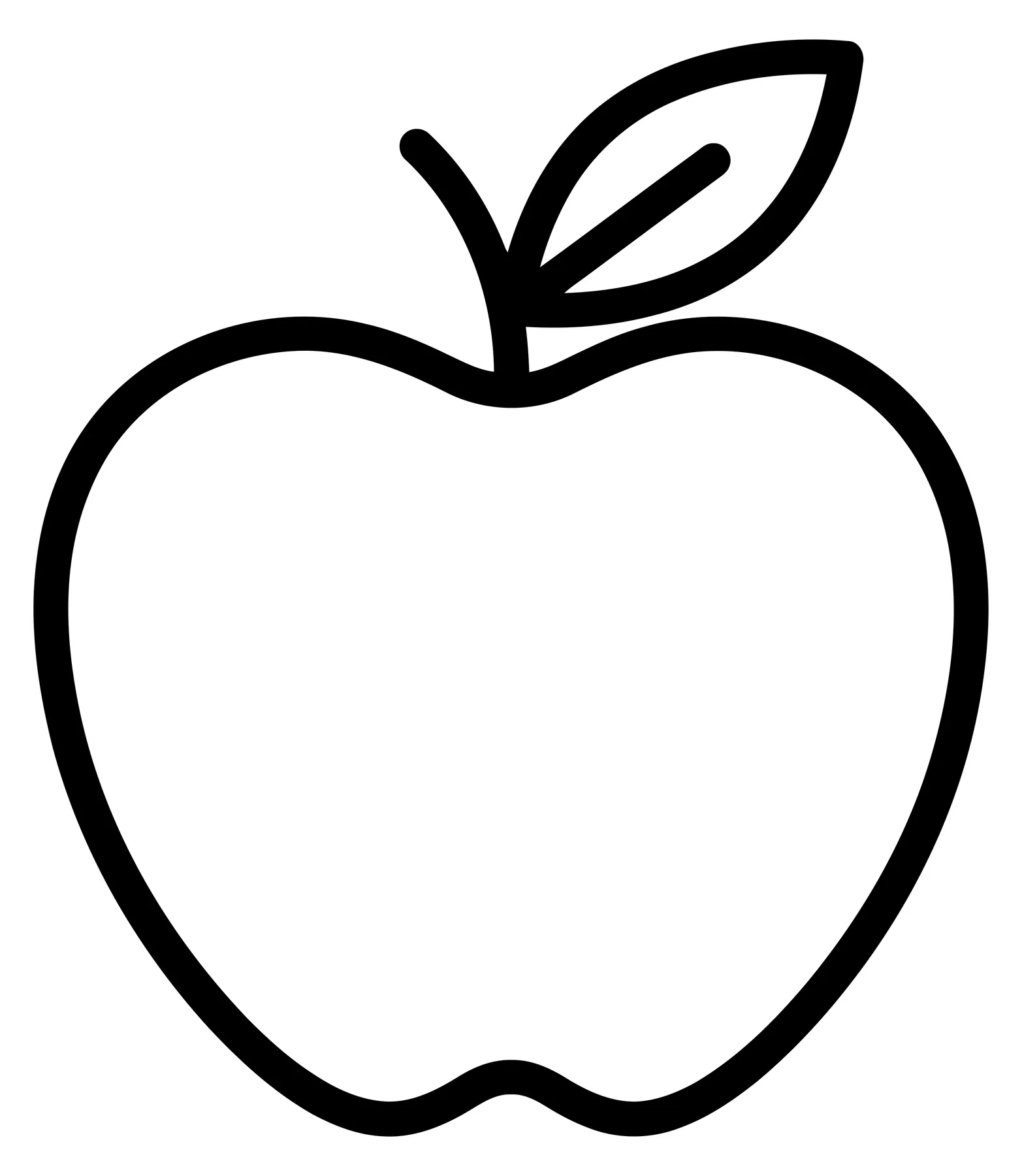 Minimalist Apple Fruit Line Art Icon