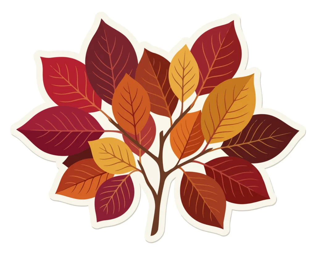 autumn leaves branch illustration