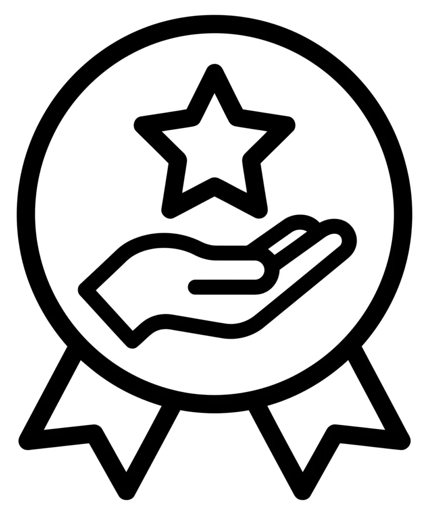 award icon with a star held in a hand