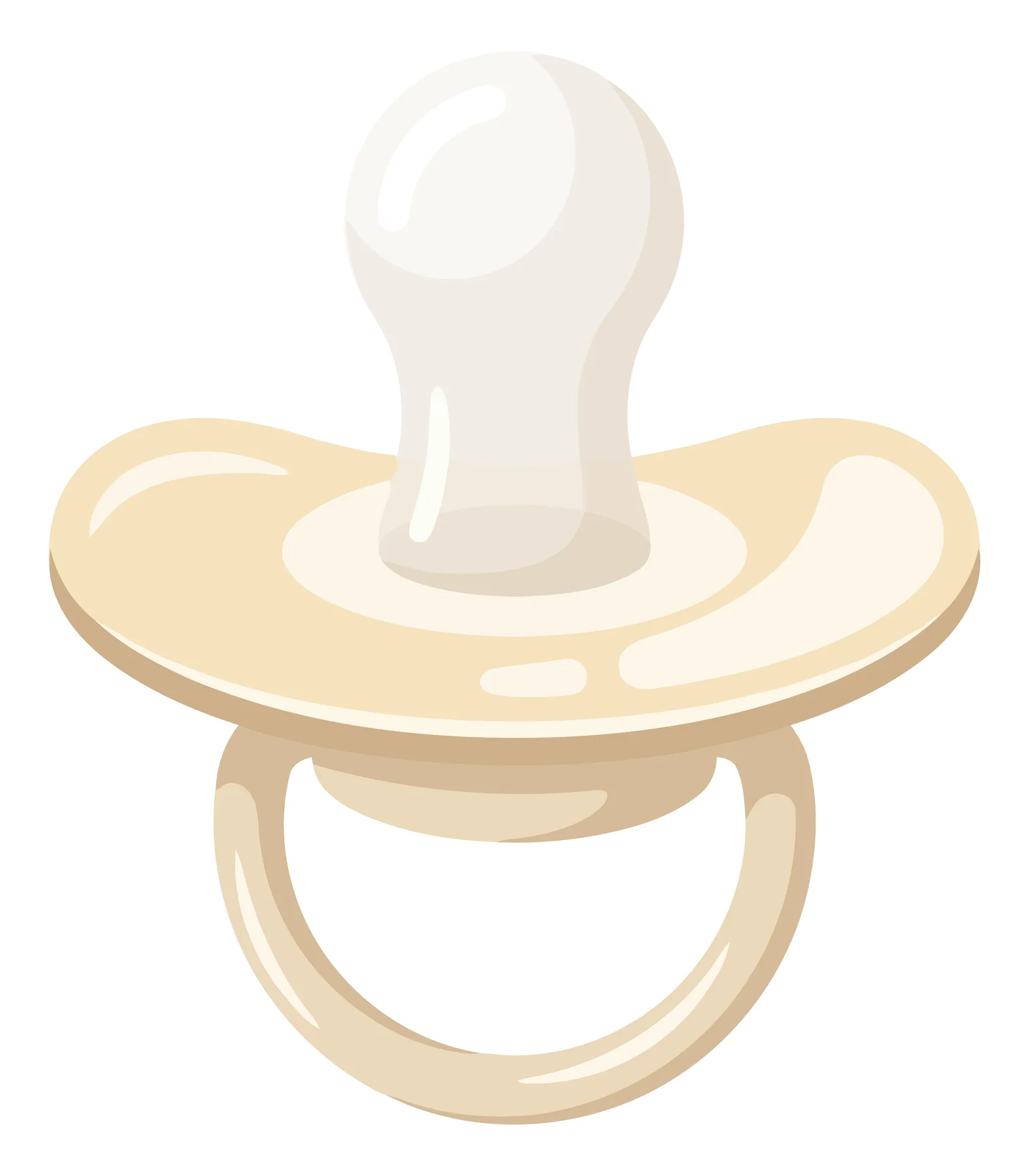 Beige Baby Pacifier Vector Illustration