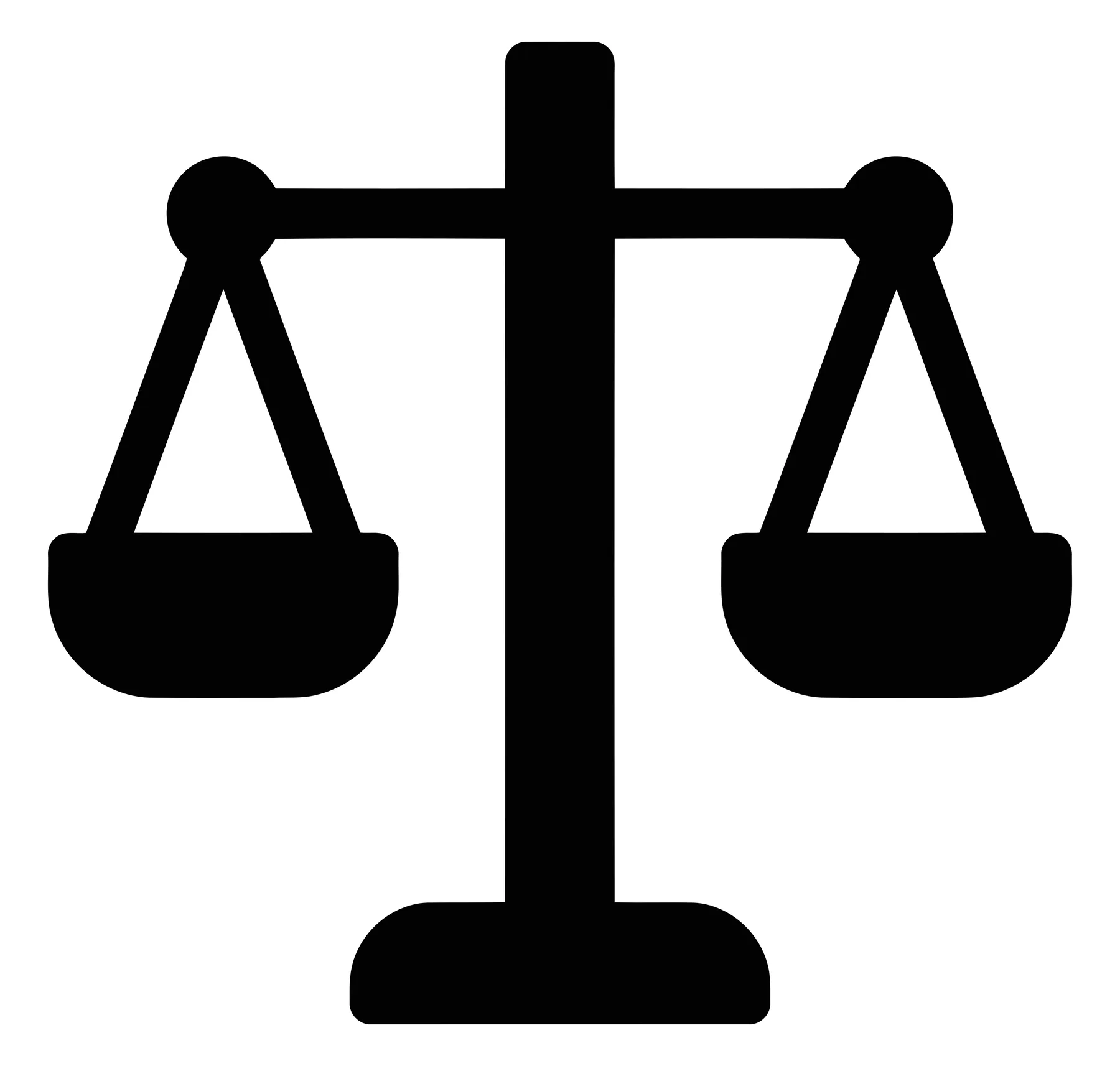 Black Balance Scale Icon Vector Illustration