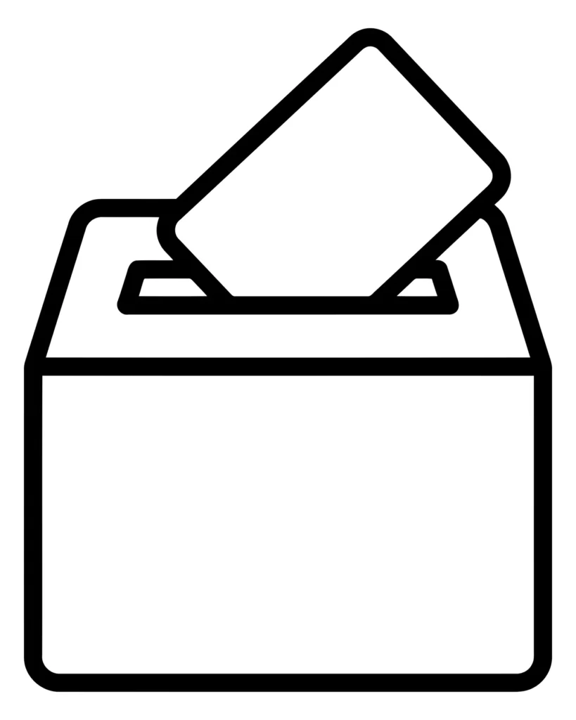 ballot box icon, simple line style