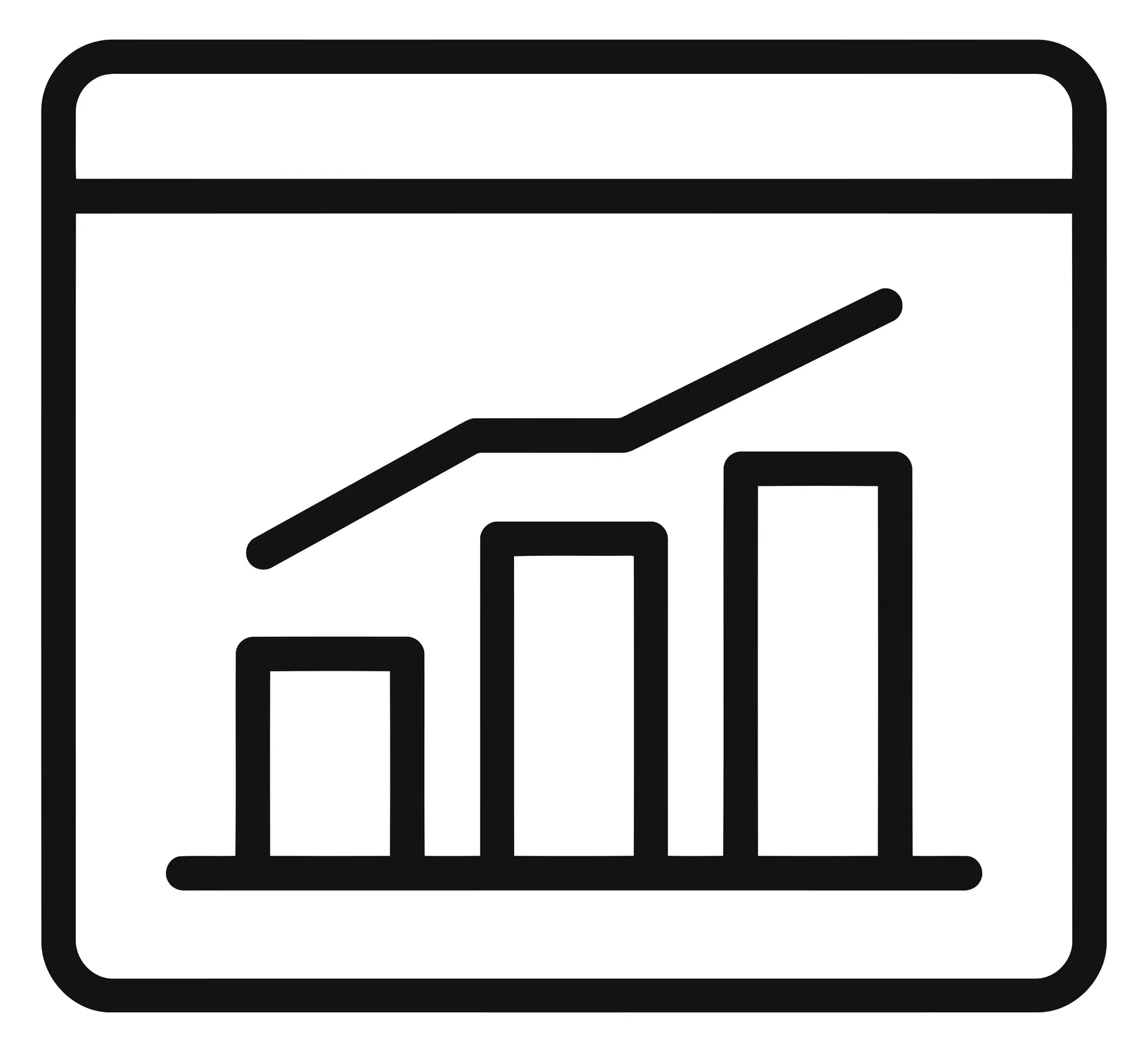 Business Growth Bar Chart and Line Graph Icon
