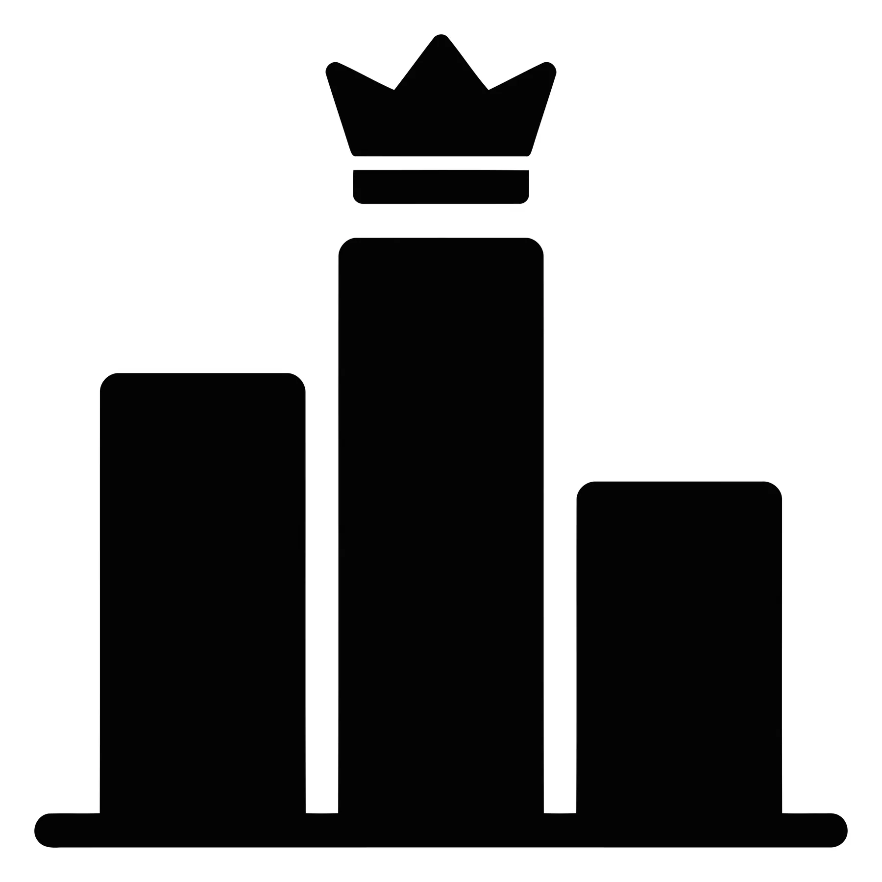 bar chart icon with a crown