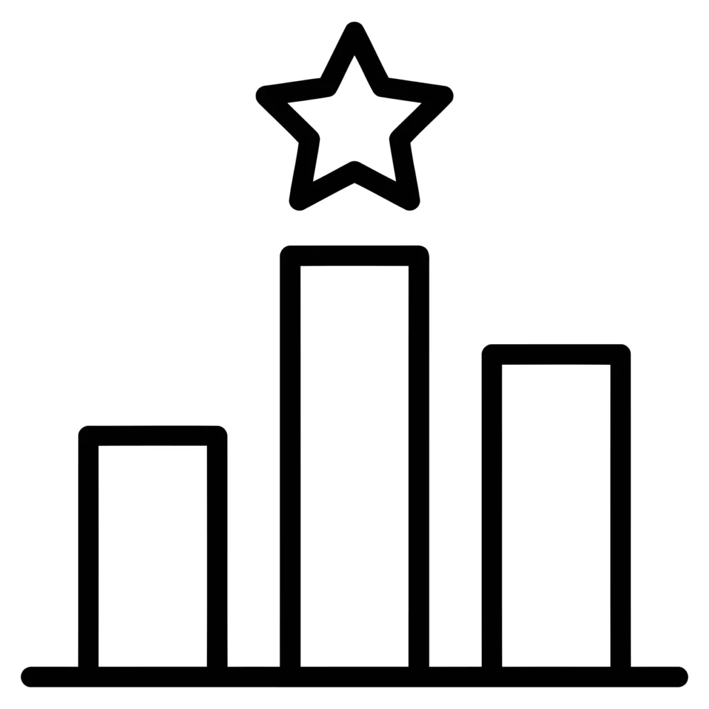 bar chart icon with a star symbol