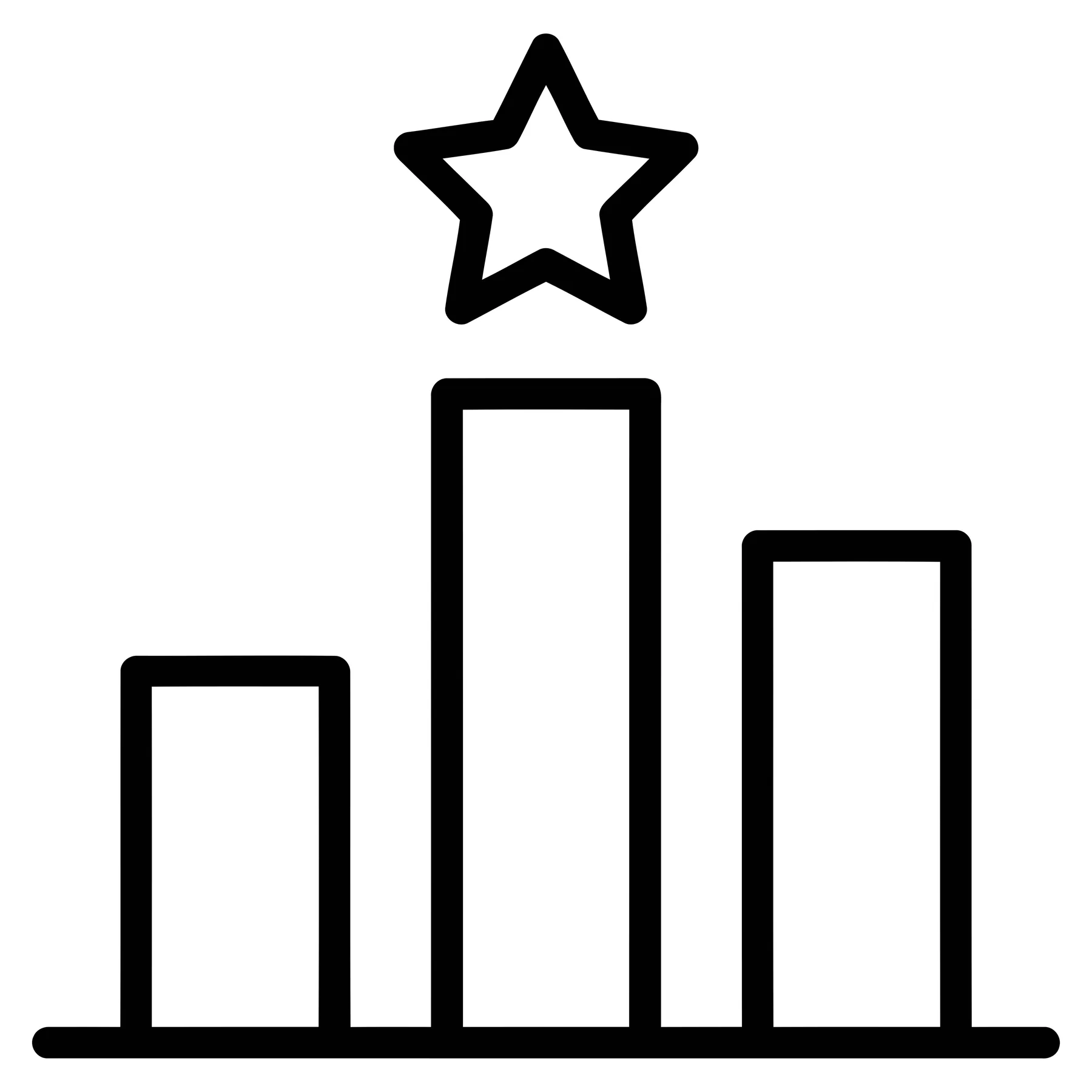 Minimalist Bar Chart Icon with Star Symbol