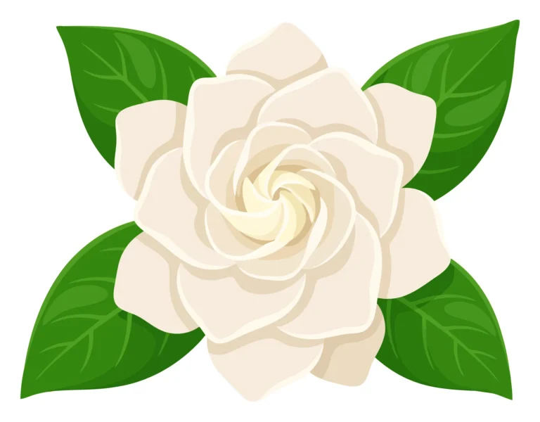 beautiful gardenia flower with green leaves