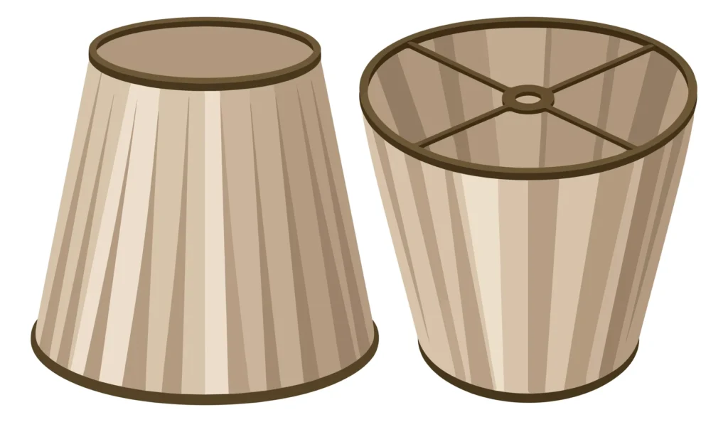 beige pleated lamp shade vector illustration