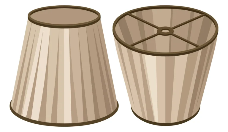 beige pleated lamp shade vector illustration