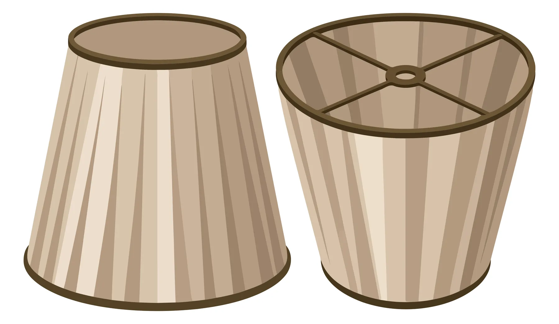 Beige Pleated Lampshade Vector Illustration