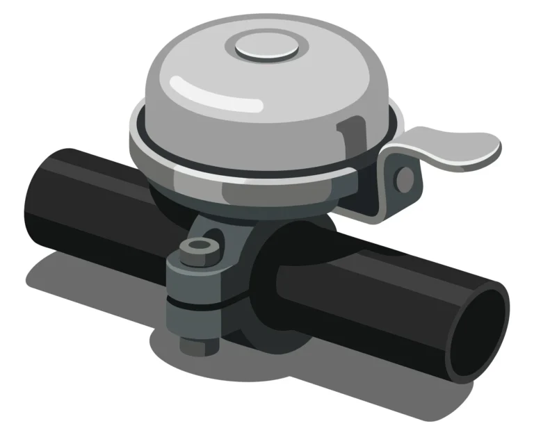 Bicycle Bell Mounted on Handlebar Vector Illustration