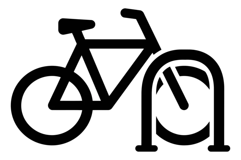 bicycle parking rack icon, bike storage sign, vector illustration