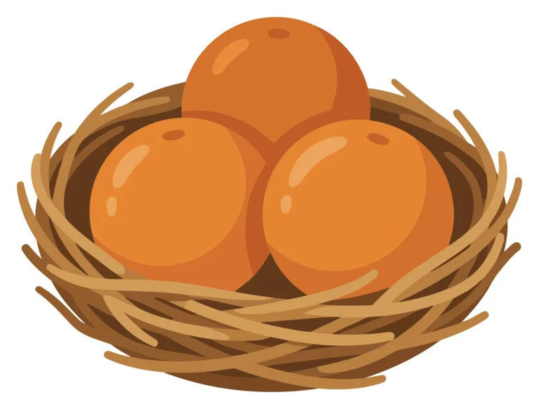 bird nest with three brown eggs vector illustration