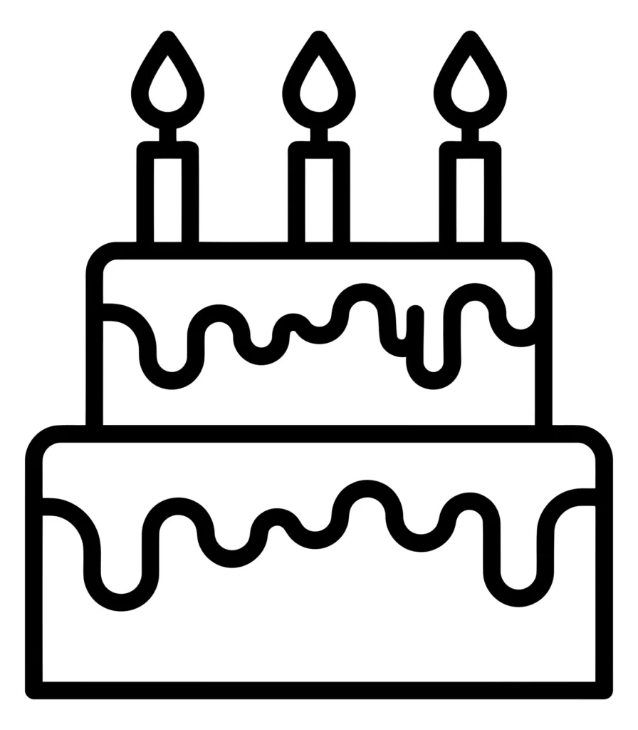 birthday cake with three candles icon