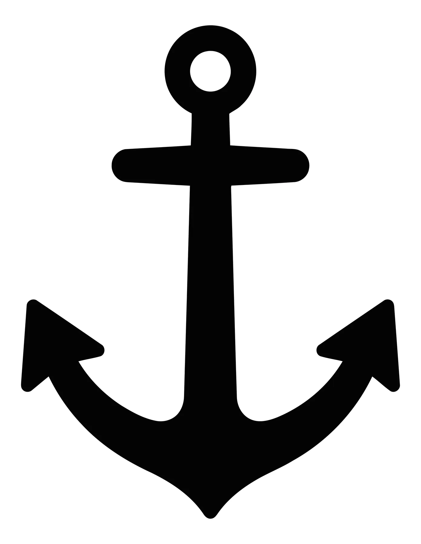 Black Anchor Silhouette Vector Icon
