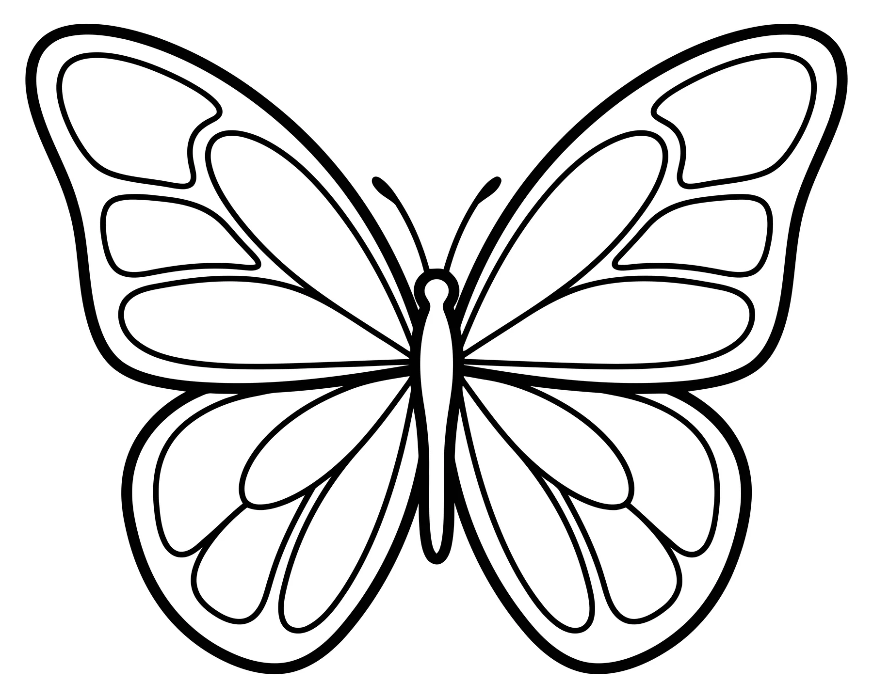 Minimalist Black and White Butterfly Line Art