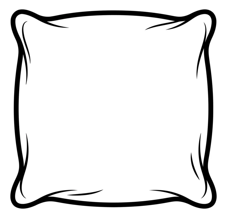 Square Decorative Throw Pillow Line Art Illustration