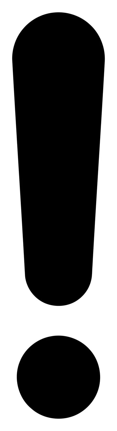 Minimalist Black Exclamation Mark Vector Icon