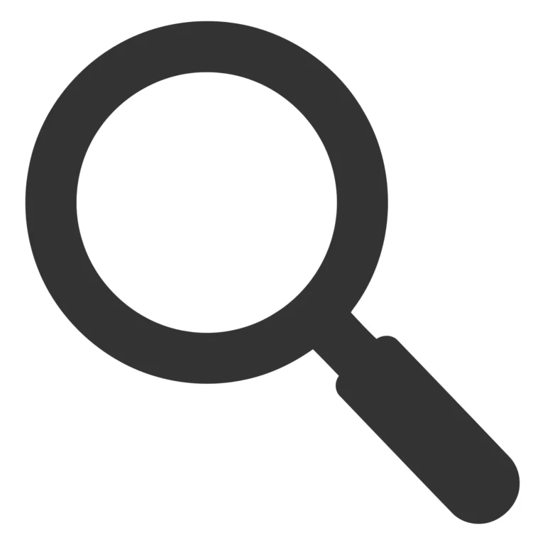 Black Magnifying Glass Search Icon Vector