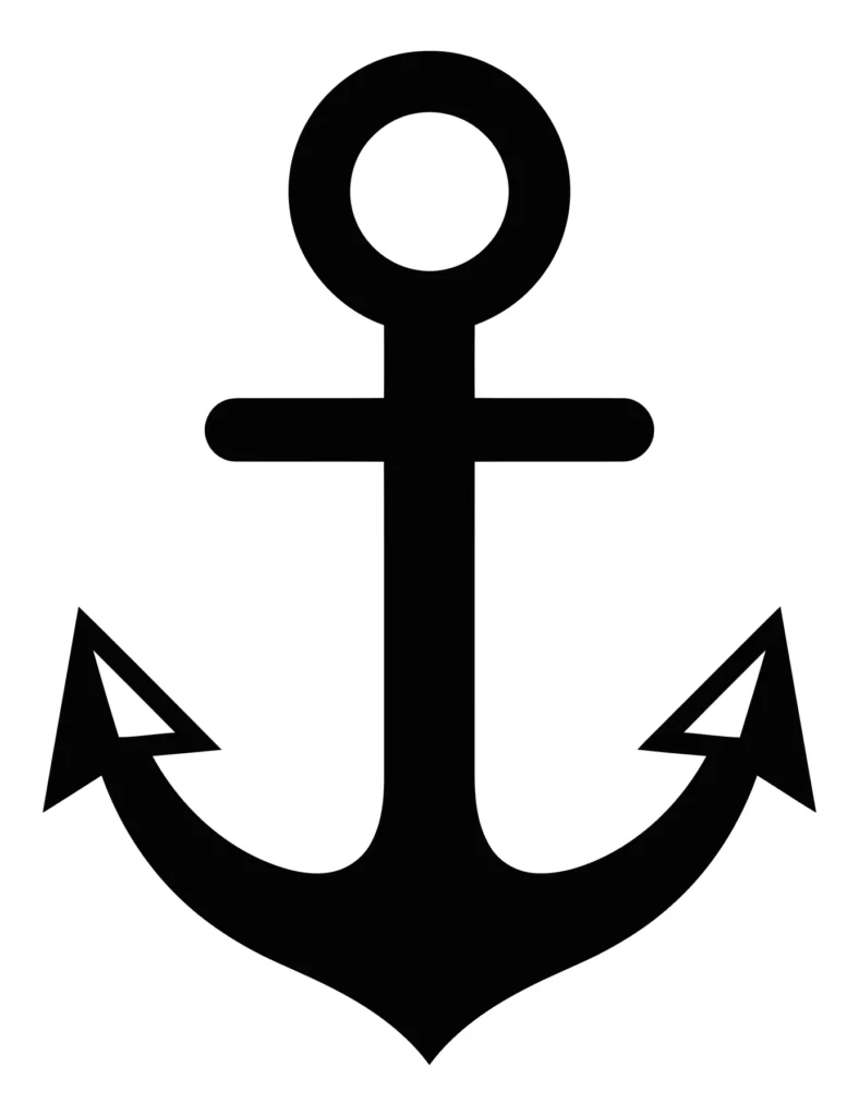 black nautical anchor icon