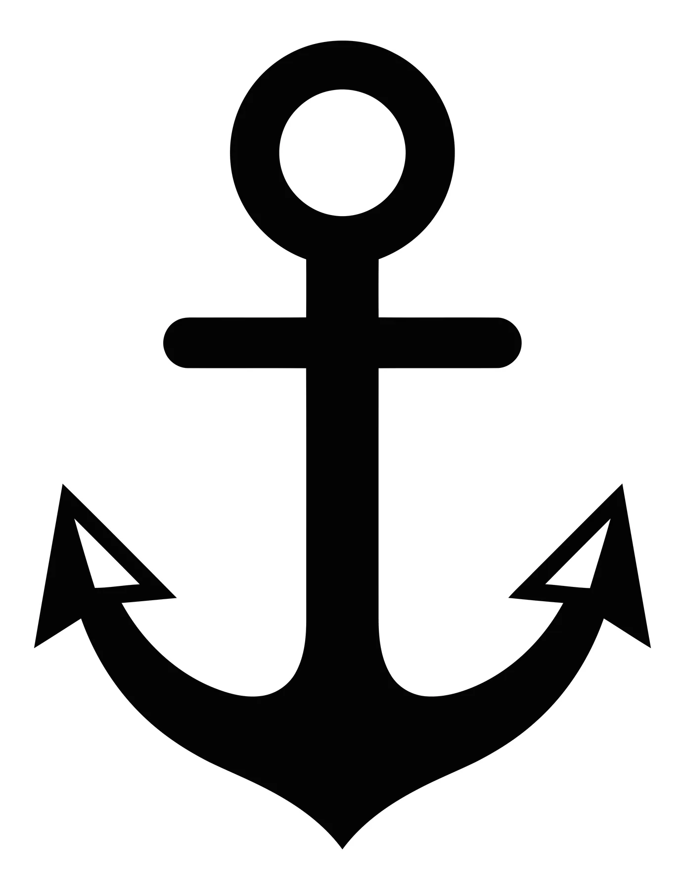 Black Nautical Anchor Icon Vector Illustration