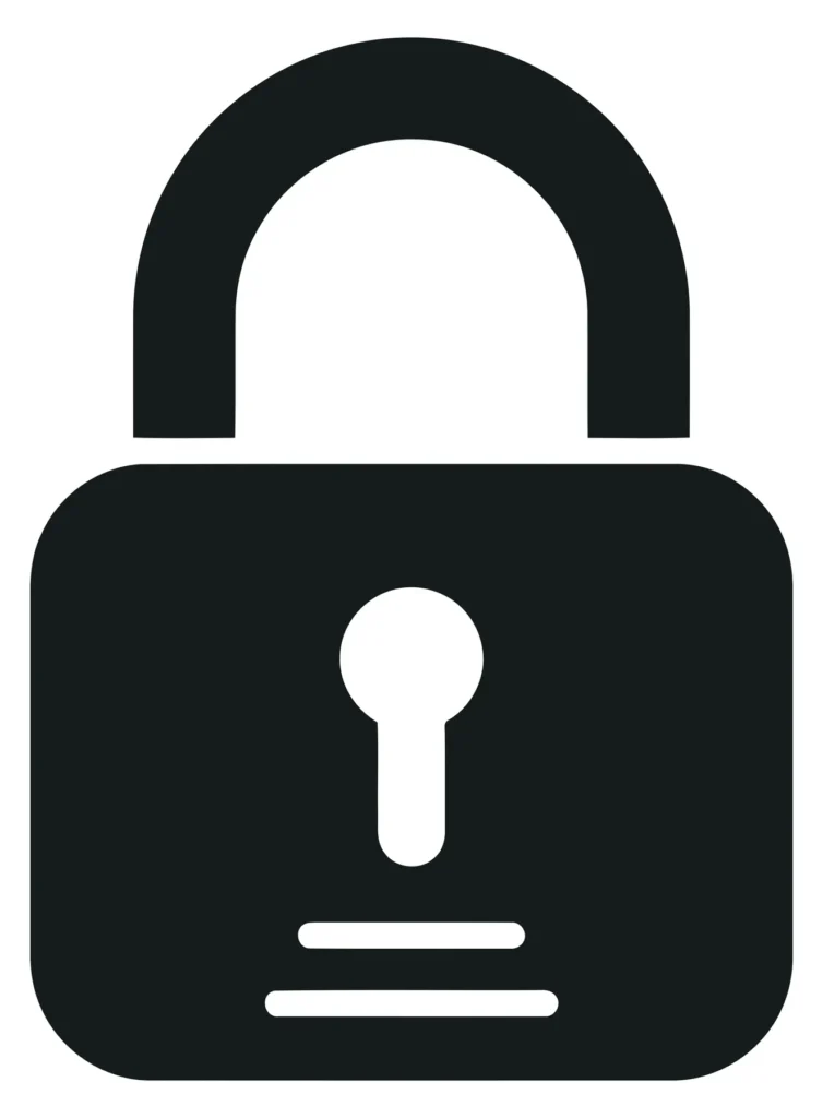 black padlock icon, a symbol of security, privacy, and protection, representing digital safety, data encryption, and access control for webs