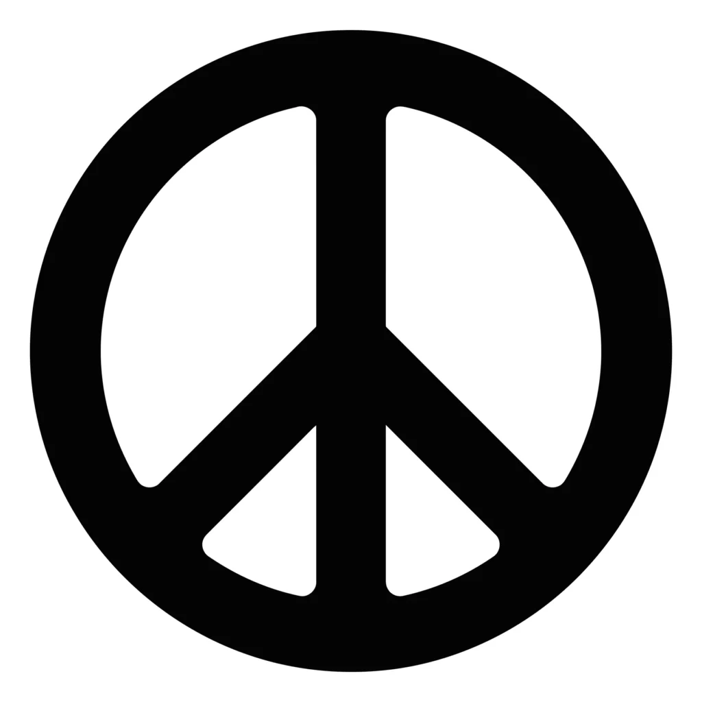 black peace sign symbol icon vector illustration