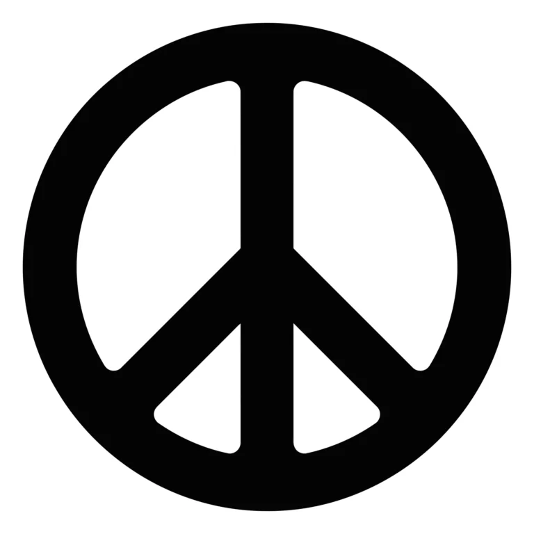 black peace sign symbol icon vector illustration