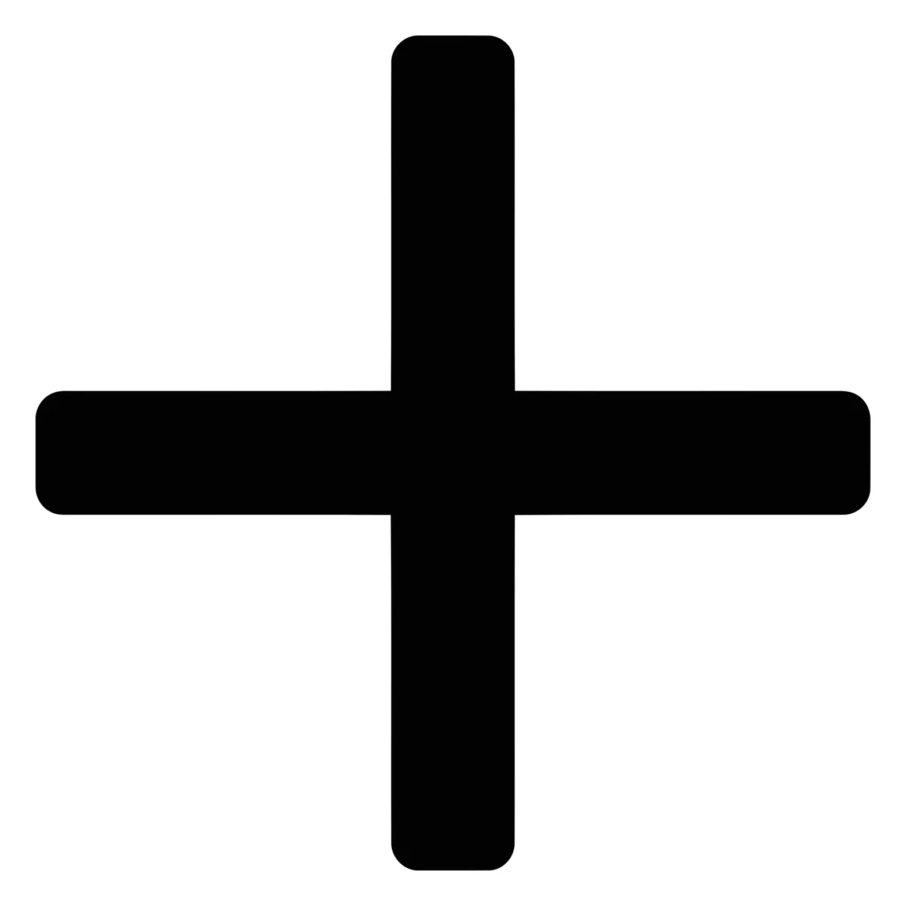 black plus sign, positive symbol vector icon