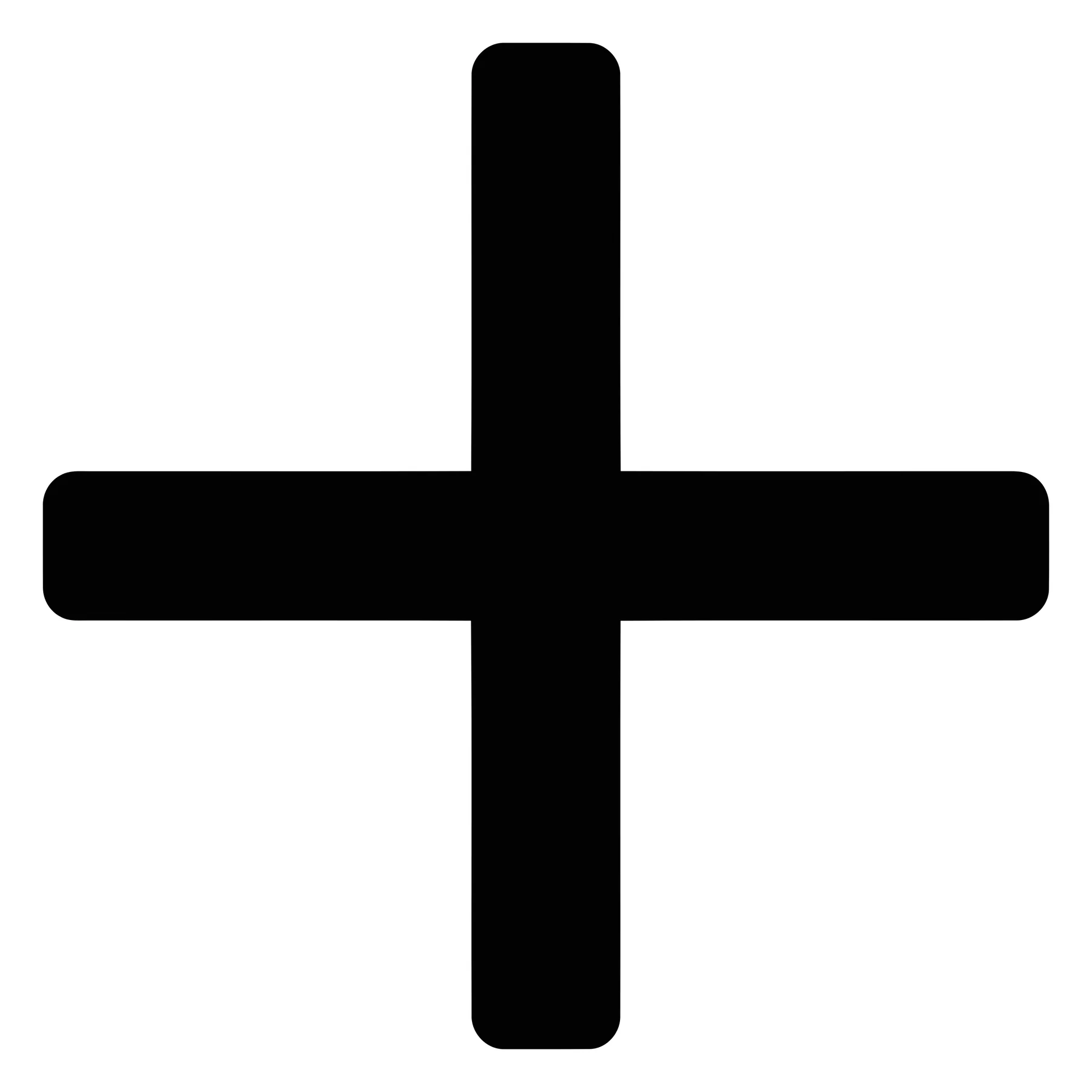 Black Plus Sign Vector Icon for Design Projects
